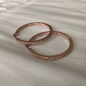 Givenchy Rose Gold Diamond Clasp Hoops WORN TWICE!